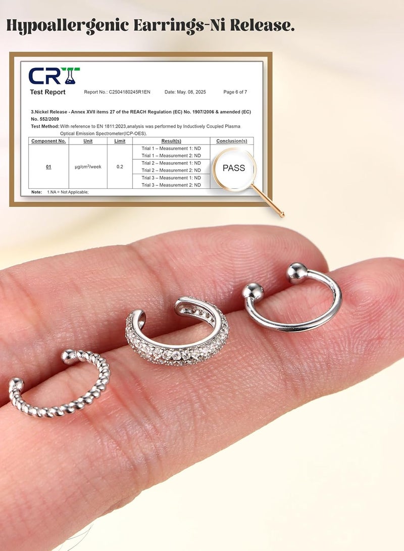 Fansilver 3Pcs Ear Cuff Earrings for Women Non Piercing14K Gold Plated Ear Cuffs Clip on Cartilage Earrings Adjustable Fake Earrings Lightweight - Image 2